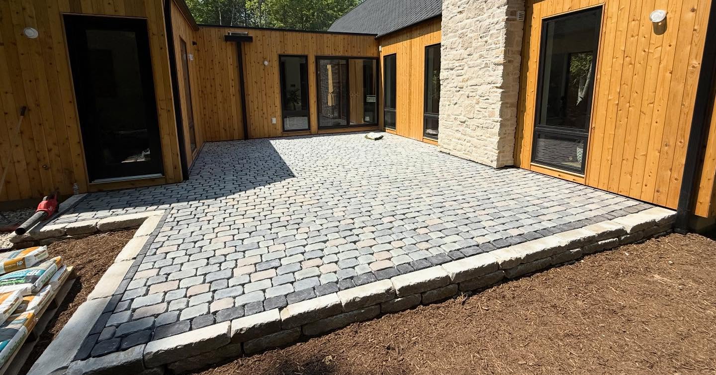Completed courtyard hardscape